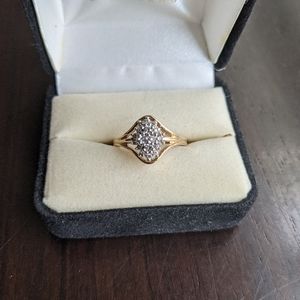 14k Gold Cluster Diamond Ring